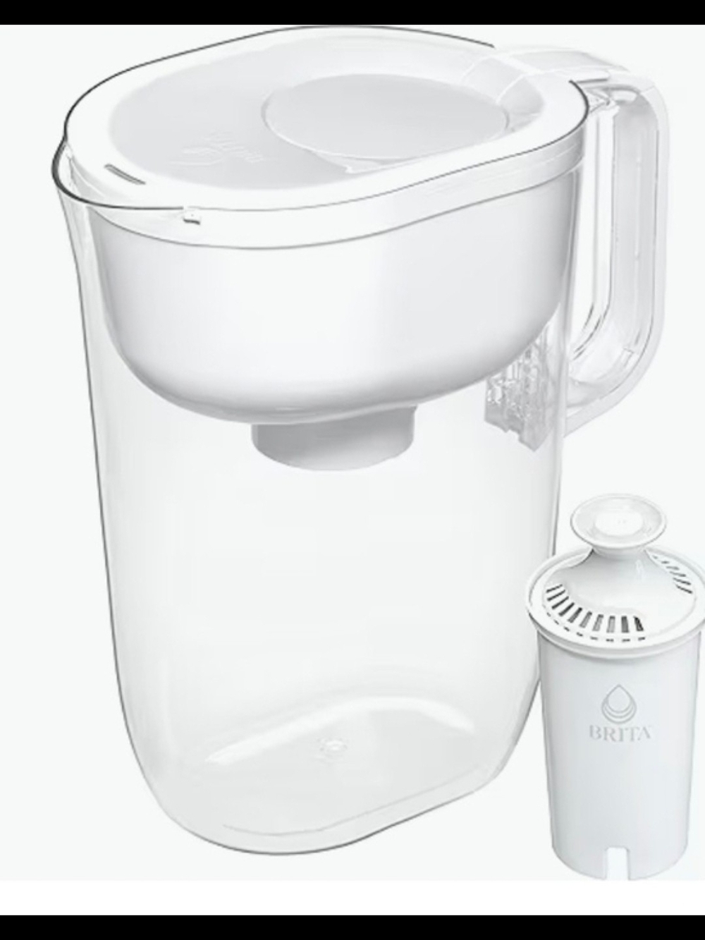 Brita White Water Filter Pitcher with Replacement Cartridge Included 10 Cup